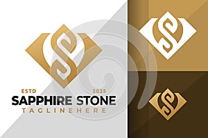 Letter S Diamond Stone Logo Icon Vector Design Illustration