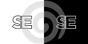 Letter S and E, SE logo design template. Minimal monogram initial based logotype photo