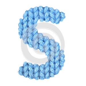 Letter S english alphabet, color blue