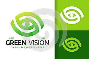 Letter S Eye with Leaf Logo Design Vector Illustration Template