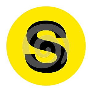 Letter S Floor Marker Symbol, Vector Illustration, Isolate On White Background Label. EPS10