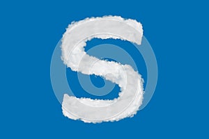 Letter S font shape element composed of clouds