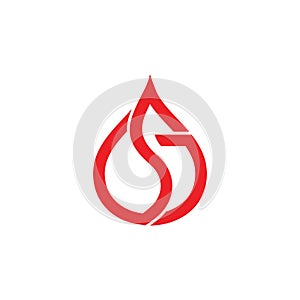 Letter s g flame geometric logo vector
