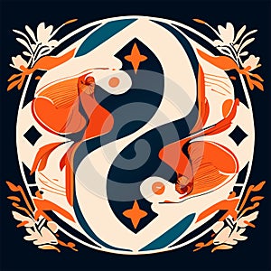 Letter S in the Gothic style with floral ornament. Vector illustration. AI generated