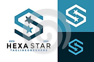 Letter S hexagon star logo design vector symbol icon illustration