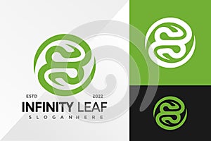 Letter S Infinity Leaf Logo Design Vector illustration template