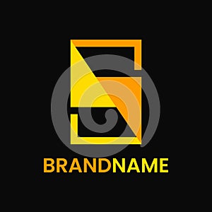 letter s and lightning logo concept. yellow and orange. flat, combination, modern, simple and elegant style