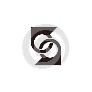 letter s linked rings monogram 3d flat logo vector