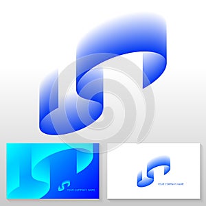 Letter S logo design â€“ Abstract vector emblem. Business card templates.