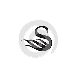 Letter S logo icon shaped swan for your business