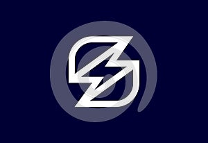 Letter S Logo With Lighting Thunder Bolt, Logo for Electricity, Power, Flash, Electric, Speed
