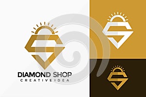 Letter S Luxury Diamond Shop Logo Vector Design. Abstract emblem, designs concept, logos, logotype element for template