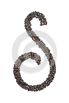 The Letter S made from Coffee Beans