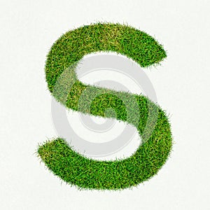 Letter S made of grass - aklphabet green environment nature