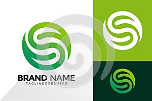 Letter S Nature Circle Leaf Logo Vector Design. Abstract emblem, designs concept, logos, logotype element for template