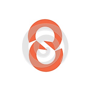 Letter s 8 negative space logo vector