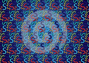 Letter S pattern in different colored shades for wallpaper