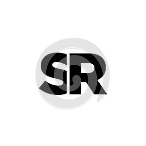 Letter S and R, SR logo design template. Minimal monogram initial based logotype