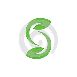 Letter s simple geometric leaf curves simple logo