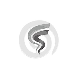 letter s smoke 3d flat logo vector