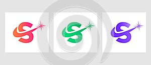 Letter S Spark Logo Design Vector