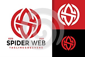 Letter S Spider Web Logo vector icon illustration