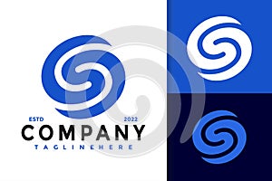 Letter S Spiral Modern Logo Design  Vector Template