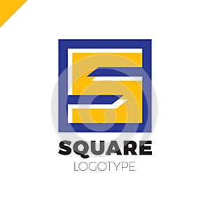 Letter S Square Negative Space Logo Design Element