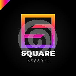 Letter S Square Negative Space Logo Design Element