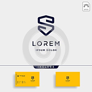 Letter S SS Shield Logo Design Simple Vector