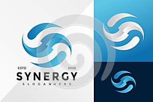Letter S Synergy Wave Logo Design Vector illustration template