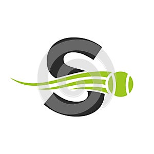 Letter S Tennis Club Logo Design Template. Tennis Sport Academy, Club Logo photo