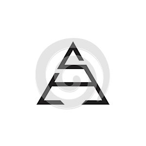 Letter sa arrow geometric line logo vector