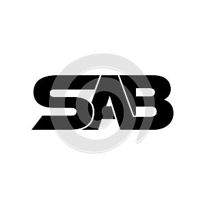 Letter SAB simple monogram logo icon design.