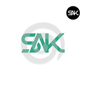 Letter SAK Monogram Logo Design