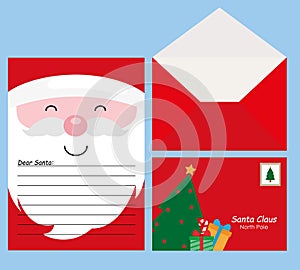 Letter for Santa Claus. Letter with space for text