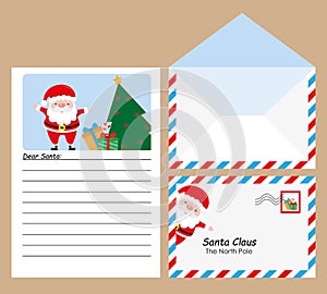 Letter for Santa Claus. Letter with space for text