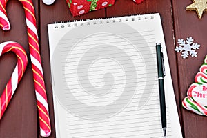 Letter for Santa on notebook