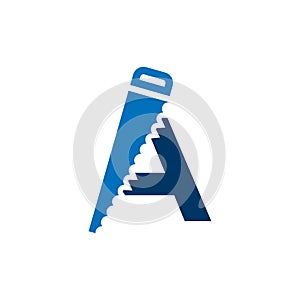 Letter A Saw Logo Design Construction, Renovation and Repairs Logo Design