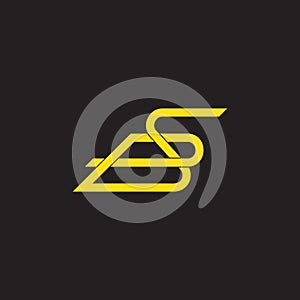 Letter sb linked overlapping lines logo vector