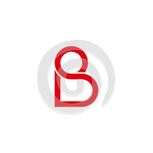 Letter sb simple linked loop line logo vector