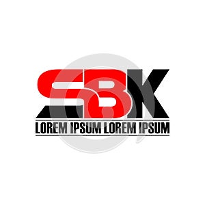 Letter SBK simple monogram logo icon design.