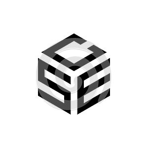 Letter SCE Cube Logo Design