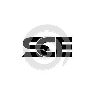 Letter SCE simple monogram logo icon design. photo