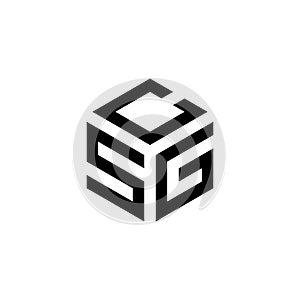 Letter SCG Cube Logo Design