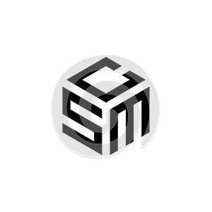 Letter SCM Cube Logo Design