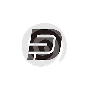 letter sd dot geometric line logo vector