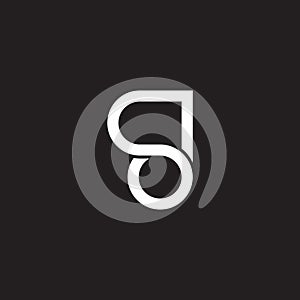 letter sd loop geometric line simple logo vector