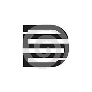 Letter sd simple geometric linesymbol  logo vector