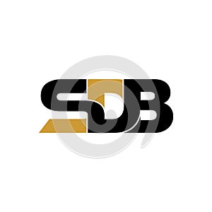 Letter SDB simple monogram logo icon design.